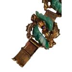 True Vtg 1960s Green & Gold Fold Over Clasp Women’s Designer Costume Bracelet Photo 7