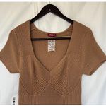 Staud Camden Ribbed Knit Stretch Short Sleeve Sweater Maxi Dress Camel Brown L Size L Photo 6