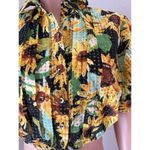 Anthropologie  Maeve Summer Sunflower floral Crop Top Sz Small yellow/ black #98 Photo 4