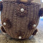 Haute Hippie  Brown Mini Bag w/ Woven Design & Bamboo Handles Photo 1