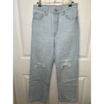 Levi's Ribcage Straight Ankle Jeans Light Wash Ojai Up Size 27 x27 Distressed Photo 1