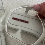 Prada thong slingback sandals ivory patent leather Photo 3