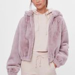 Berksha Pink Cropped Fur Coat  Photo 0