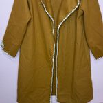 Women's Double Long Sleeved Braided Lapel Long Coat Loose 80s Jacket. Size S Brown Photo 3