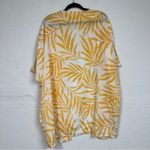 Maison Du Soir Orange White Tropical Leaf Print Kimono Cardigan XS S Beachy Photo 9