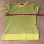 Esprit Espirit Y2K vintage yellow green short sleeve t-shirt mesh overlay size M Photo 7