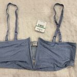 Free People  Sierra Light Blue Swiss-dot Bandeau Bra, Size L - NWT! Photo 7