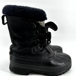 Sorel Badger Duck Snow Boots Shearling Liners Lace Up Winter Outdoor Black 6 Photo 1