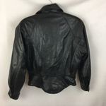 wilson's leather Wilsons Vintage Black 100% Leather Zip Up Moto Cropped Jacket S Photo 2
