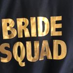 Boohoo  Bride Squad one piece bathing women's  size 6 suit black gold foil Photo 3