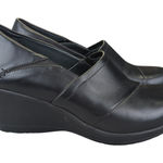 Dansko Rosaline Black Leather Wedge Slip Casual Comfort Clogs Shoes Womens 41 11 Photo 0