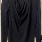 Gianni Bini Gianni Binni Sweater Wool Blend Cowl Neck Front Drapey Navy Blue Size Small Photo 0