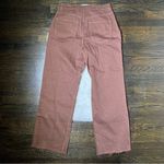 Garage Denim Brown Street Wide Leg Raw Hem Jeans Photo 5