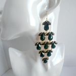 Emerald Green Acrylic Teardrop Earrings Photo 0
