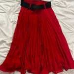 Elegant Red Pleated Skirt Size M Photo 0