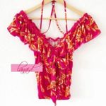 Free People Cha Cha Off-The-Shoulder Top Raspberry Sorbet Fuchsia Hot Pink XS Photo 9