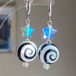 Handmade y2k funky grunge style swirl spiral uzumaki ball unique dangle earrings 🌀🖤 Photo 3
