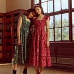 Hill House  The Ellie Nap Midi Dress Emerald Green Botanical XS Dainty Holidays Photo 4