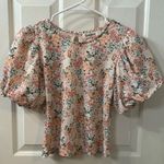 Roommates NWT  Floral Pastel Blouse Top w/ Puff Sleeve Pink, Blue, Green Jrs XL Photo 0