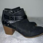 Women’s Zip Up Cowboy Faux Leather Black Heeled Ankle Bootie 8 Black Photo 0