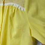 Vintage Archdale Maid House Coat Robe Button Front Yellow Gingham Bee M Lace Size M Photo 3