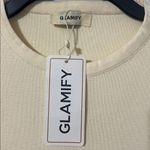 Glamify Ribbed Midi Tank Dress in Buttermilk, Size S, NEW Photo 3