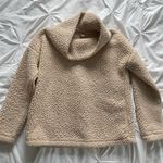 A New Day Beige cowl neck fuzzy sweatshirt Photo 0