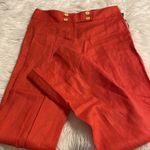 Outback Red  100% linen pants size 6 inseam 32” waist 32” flat color orange Photo 8