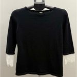 Black Rivet  Black Top with White Lace Sleeves Photo 5