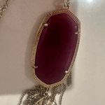 Kendra Scott  Rayne Long Magenta Purple Jade and Gold Tassel Necklace Photo 6