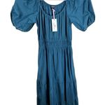 Vineyard Vines Vinyard Vines NWT Mallard Blue Lightweight Short Puff Sleeve Tiered Maxi Dress S Photo 0
