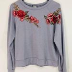 Sans Souci  embroidered lavender sweatshirt size small lightweight Photo 0