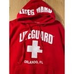Unisex Lifeguard Sweatshirt Hoodie from Orlando Florida red white size Large Photo 2