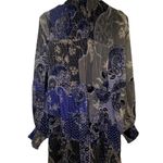 Olivaceous Oliviaceous Womens Long Sleeve Mock Neck Paisley Pattern Dress Photo 0