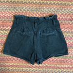 American Eagle BLACK BUTTON FLY PAPER BAG WAIST DENIM HIGH RISE SHORTS Photo 2