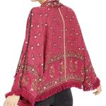 Free People Ray Of Light Embellished Fringe Trim Jacket Pink Boho Chic XS Photo 3