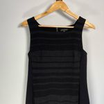 Eileen Fisher  Dress Mini Black Striped Ponte Knit Quiet Luxury Old Money Chic 6 Photo 1