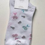 J.Crew White and Pink Badminton Design Ankle Socks NWT Sz OS Photo 0