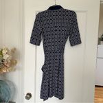 Laundry by Design ⭐️ Navy Blue & White Chain Printed Button Down Dress Size 6 EUC Photo 3
