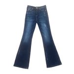 KanCan Jeans High Rise Flare Leg Dark Wash Denim Distressed Western Boho‎ Blue Size undefined Photo 1