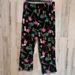 secret treasures Women's  Large (14-14)  Black PJ Casual Pants Flamingo Print Photo 3