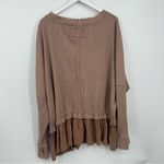 Free People We The Free Bring In The Sunshine Brown Peplum Shirt Size Small Boho Photo 9