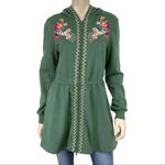 Solitaire  Women's Green Embroidered Boho Jacket Full Zip Photo 3