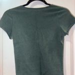 Brandy Melville  Green Cap Sleeve Ruched Crop Top Photo 1