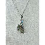 Sterling Silver 925 Peacock Tourmaline Variants CZ 18" Pendant Necklace‎ NWOT Silver Photo 3