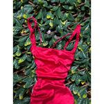 Lucy in the Sky  Red Ruched Mini Bodycon Dress Size Small NWT Photo 1