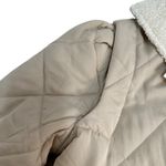 BLANK NYC Size XL Faux Fur Trim Snap Front Quilted Puffer Jacket Cream Cozy NWT Photo 3