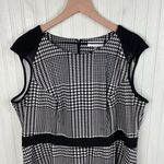 Calvin Klein Black White Houndstooth Mesh Sheath Dress Women's Plus Size 16W Photo 2