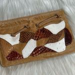 Carlos Falchi Vintage Tan Leather Patchwork Clutch Photo 0