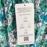 Lands End Top Womens L Island Aqua Blue Floral Smocked Square Neck Feminine Size L Photo 13